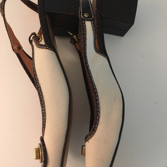 Coach Jacque Ivory & Brown Turn Lock Sling Back - Picture 4 of 7